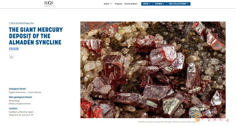  Minas de Almadén designada como uno de los 100 lugares del patrimonio geológico del mundo