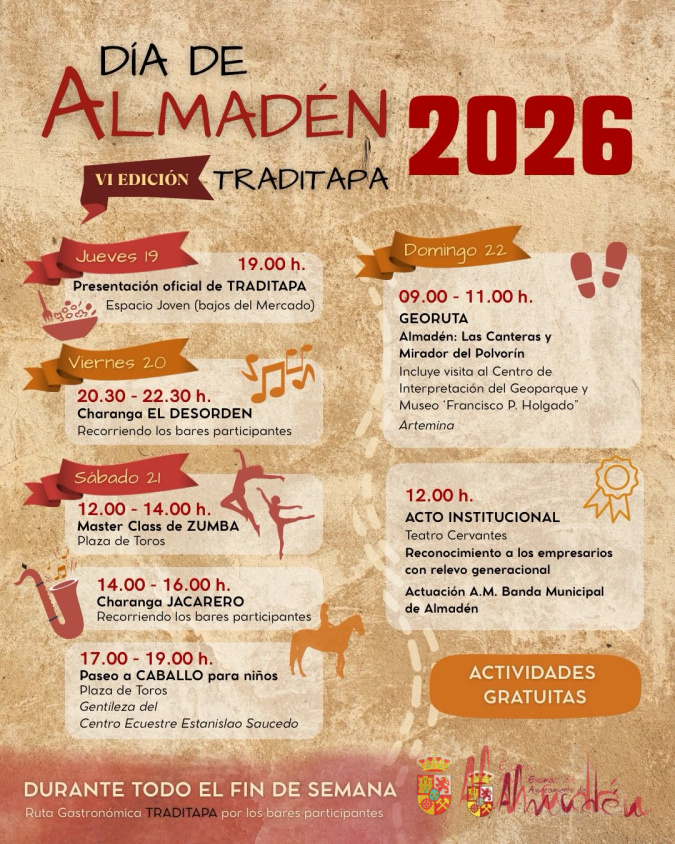 Fin de semana: Día de Almadén y VI Edición Traditapa
