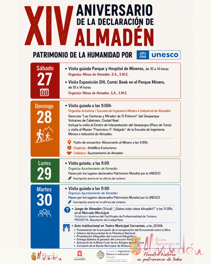 XIV Aniversario de la declaración de almadén como Patrimonio de la Humanidad por la UNESCO