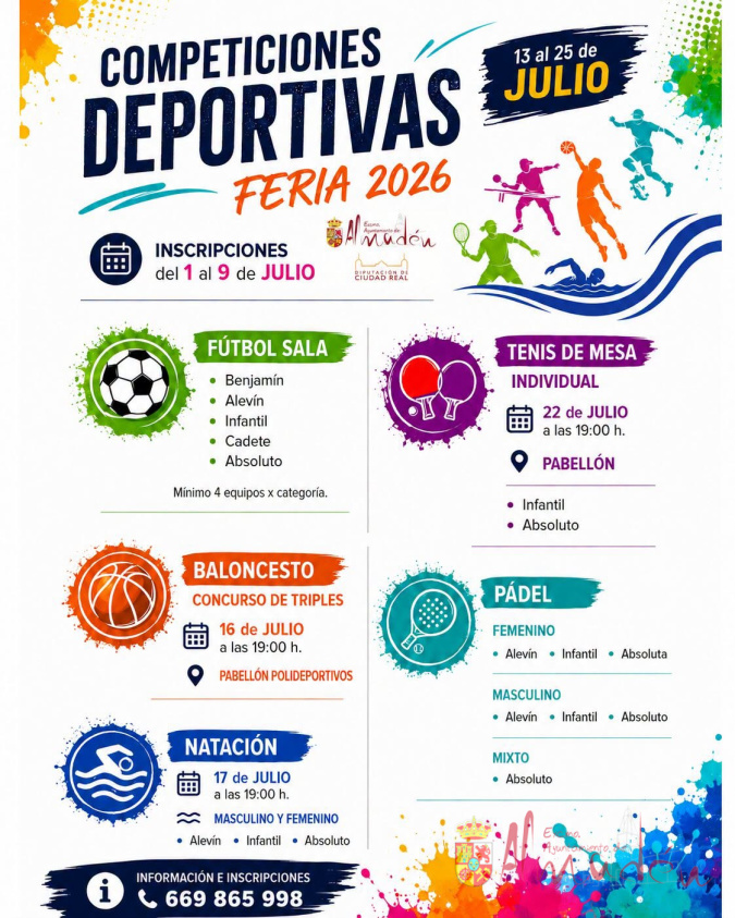  ¡Llega el deporte a la Feria 2026 de Almadén!
