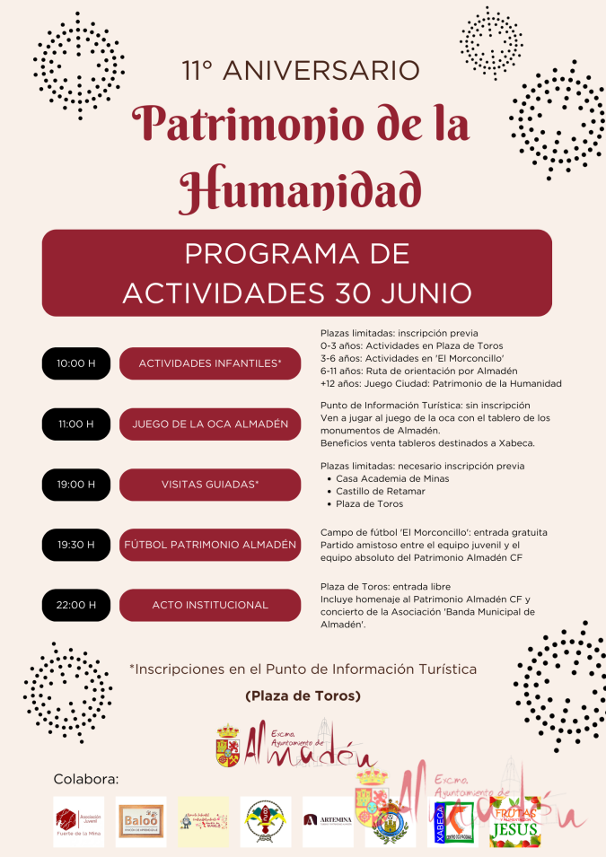 Almadén se prepara para celebrar el 11º aniversario de su reconocimiento como Patrimonio de la Humanidad