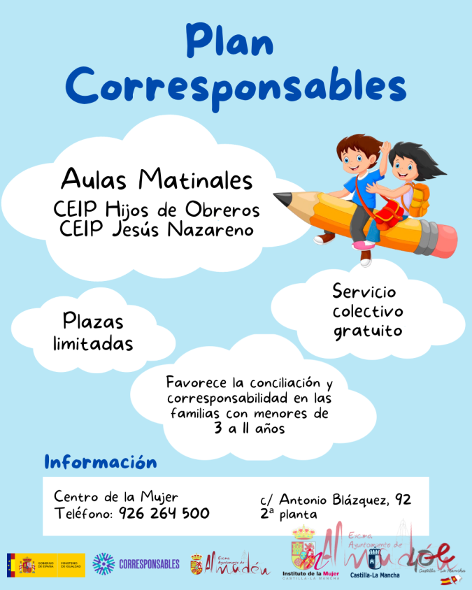 Abiertas las inscripciones para el Aula Matinal de Almadén dentro del Plan Corresponsables